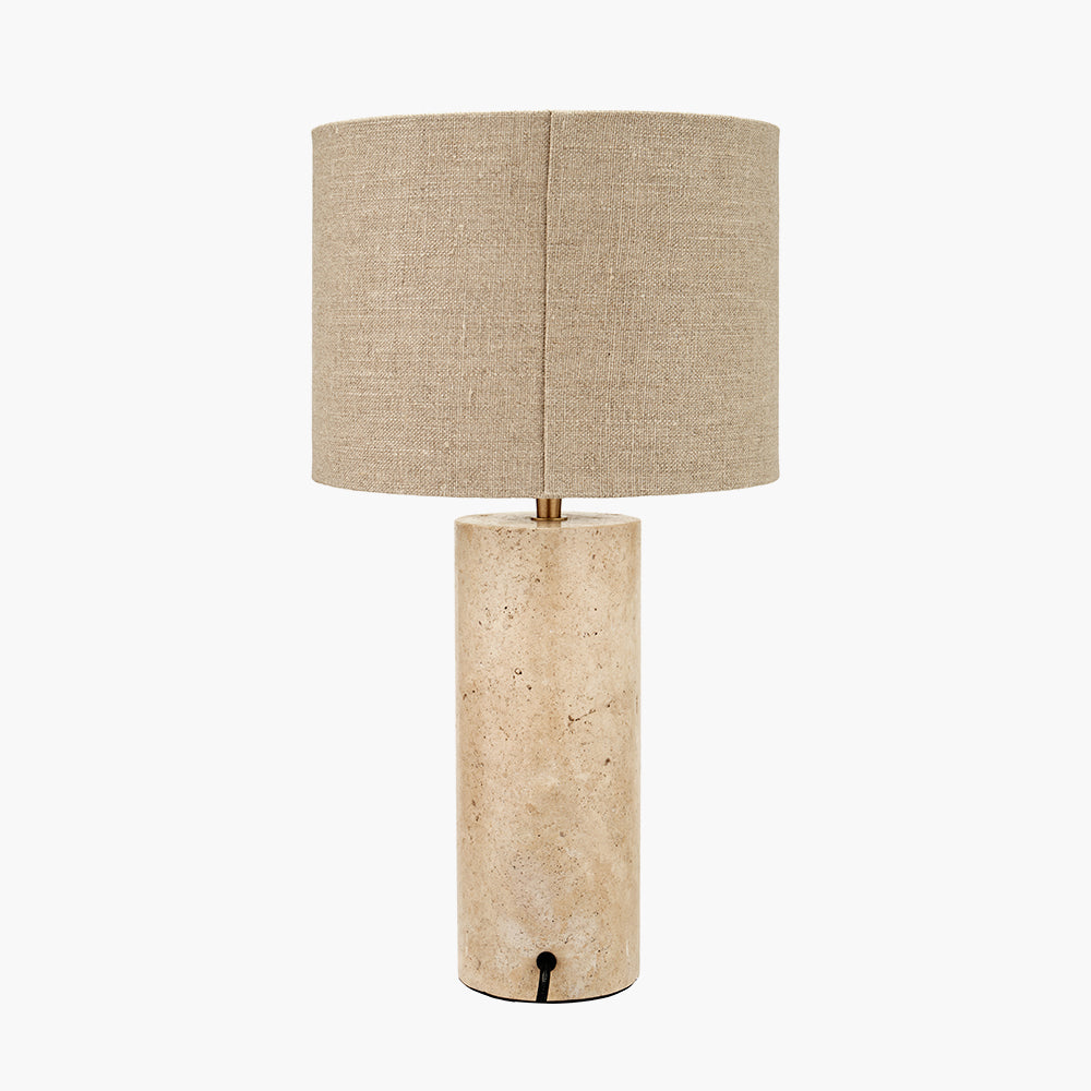 Kanoa Natural Marble Limestone Cylinder Table Lamp